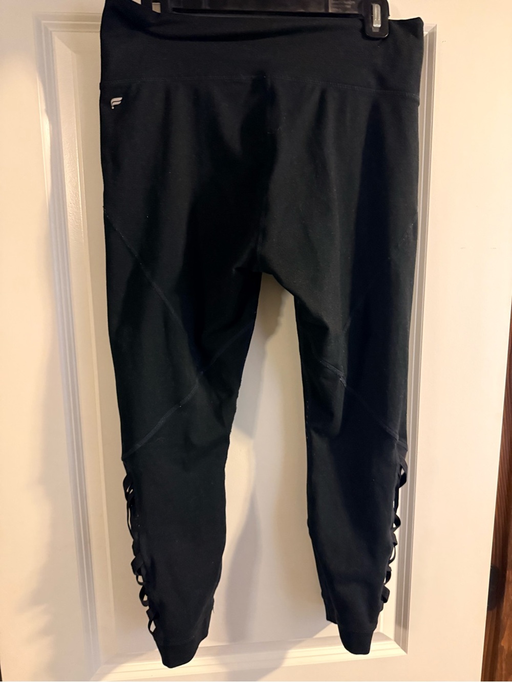 Fabletics Black Lace-Up Side Detail Leggings